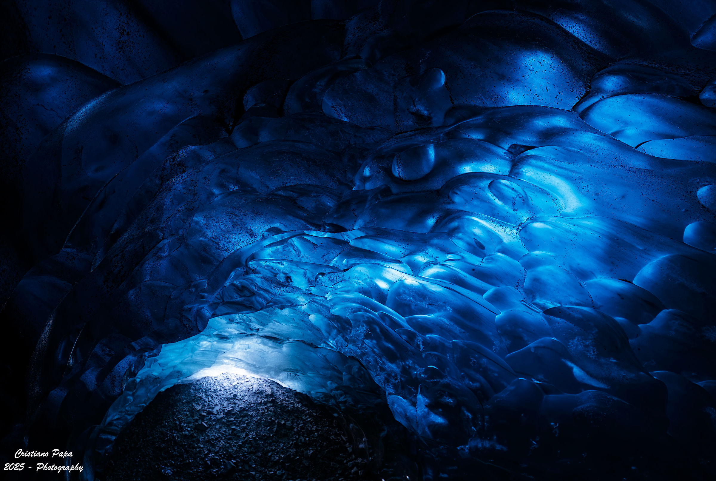 In the belly of the glacier