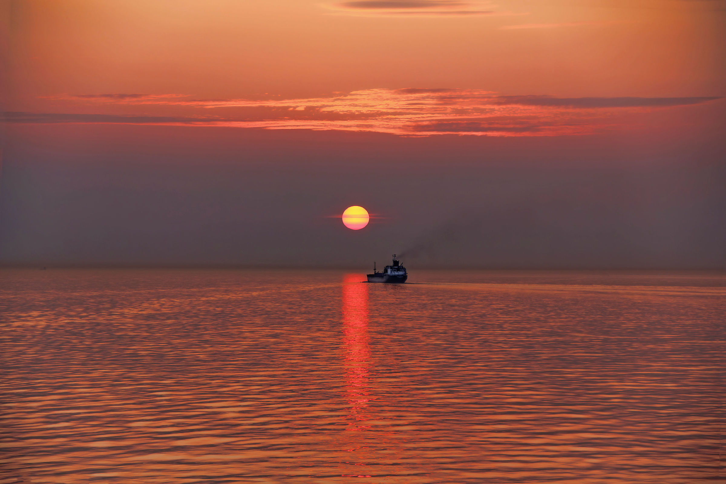 Sunset over the sea
