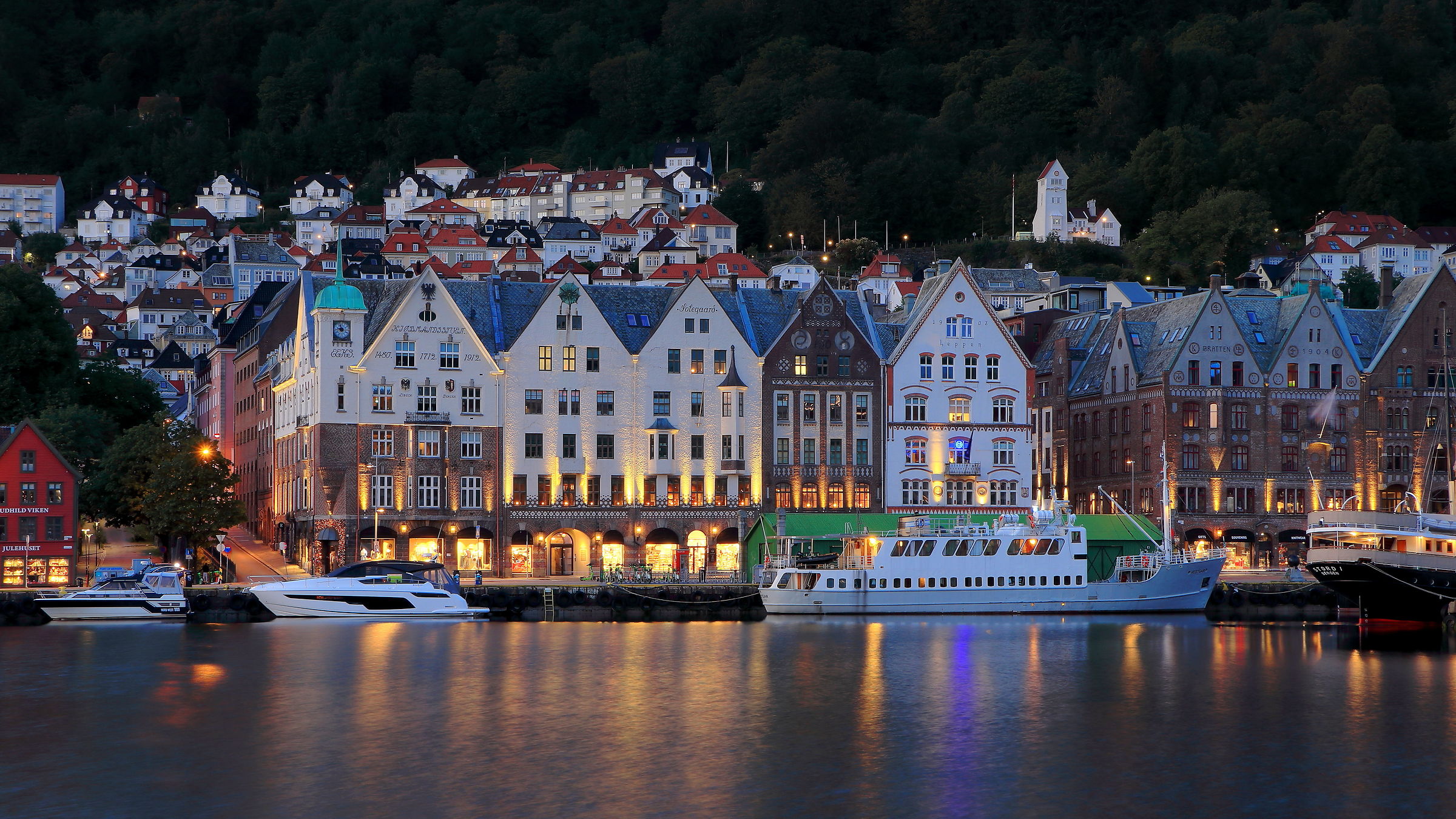 Midnight at Bergen Harbour
