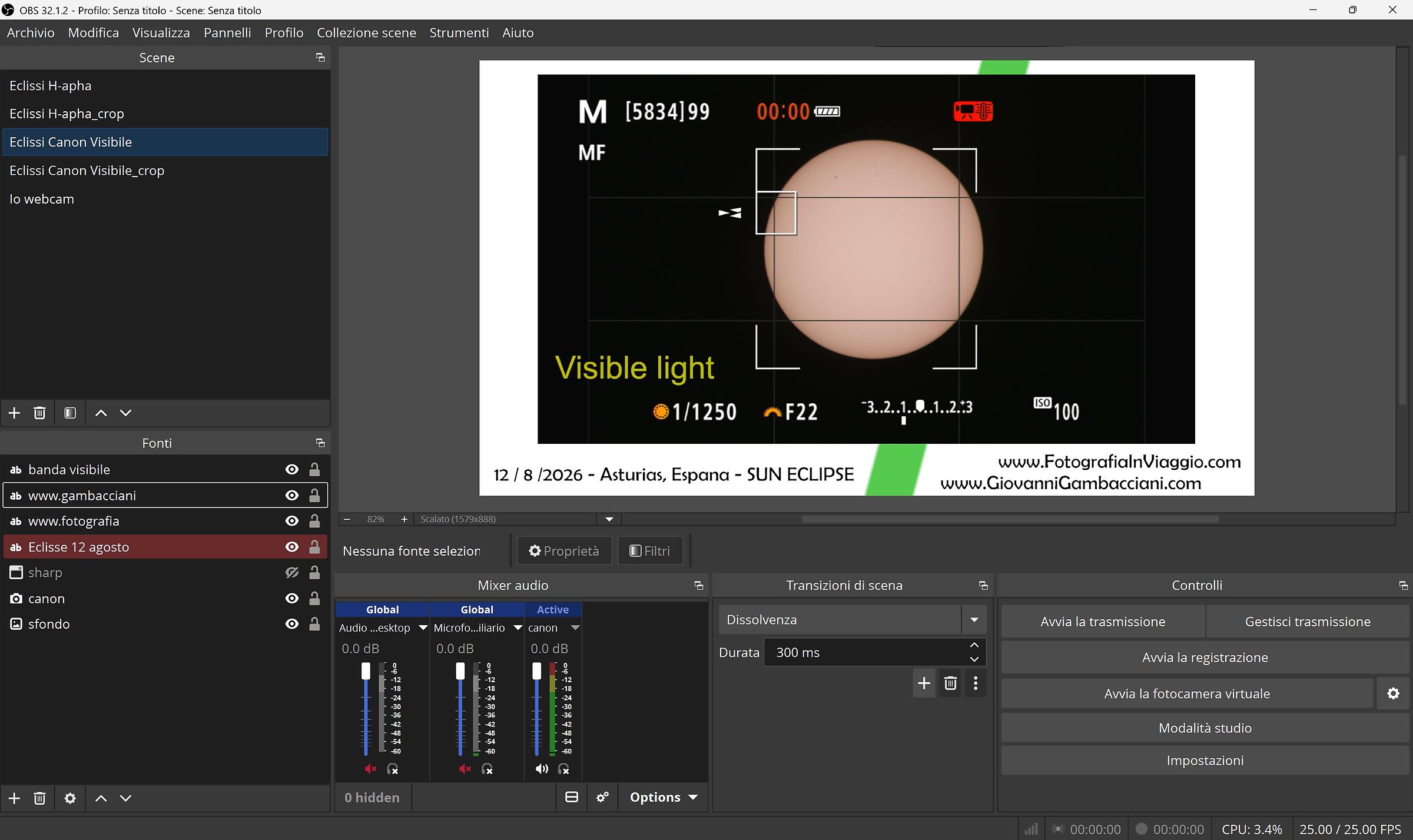 eclisse - test diretta streaming