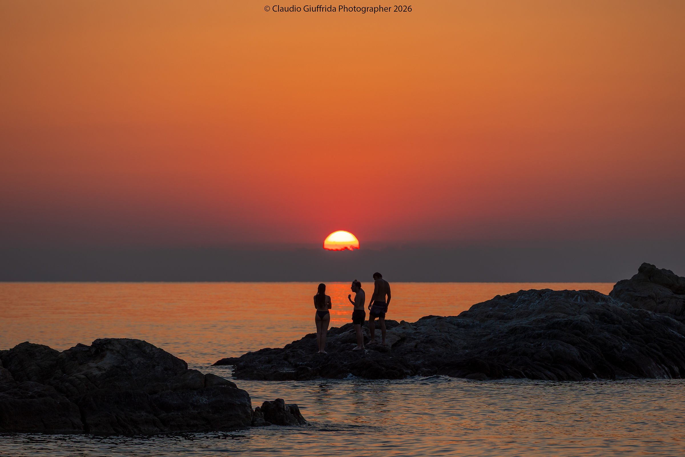 A chat at sunset