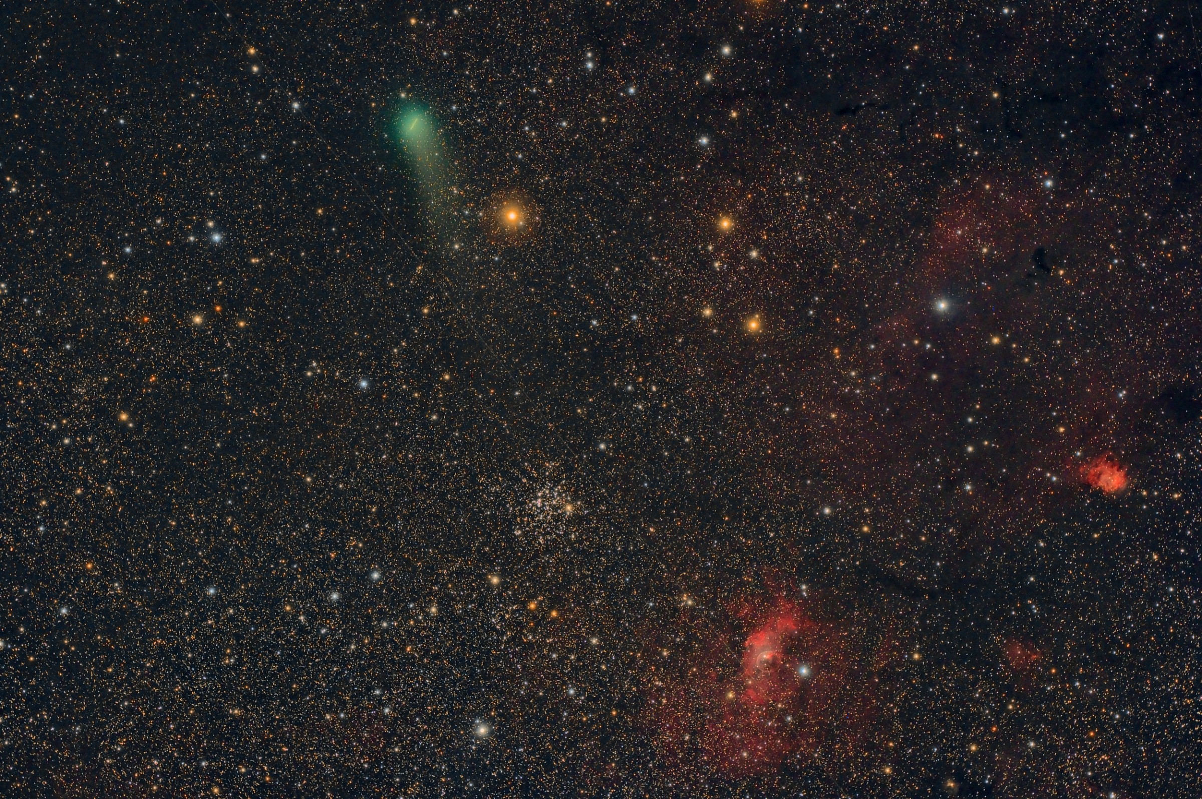 Comet Lemmon with m52, Bubble Nebula, and much more ...