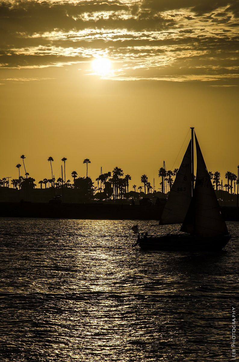 Silhoutte of a sailing boat