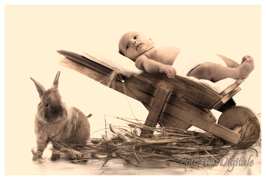 The baby and the Rabbit!