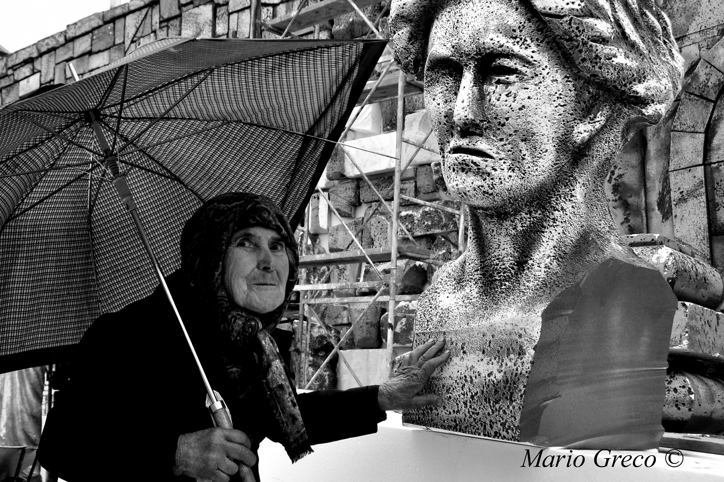 Mary and Caesar in the rain