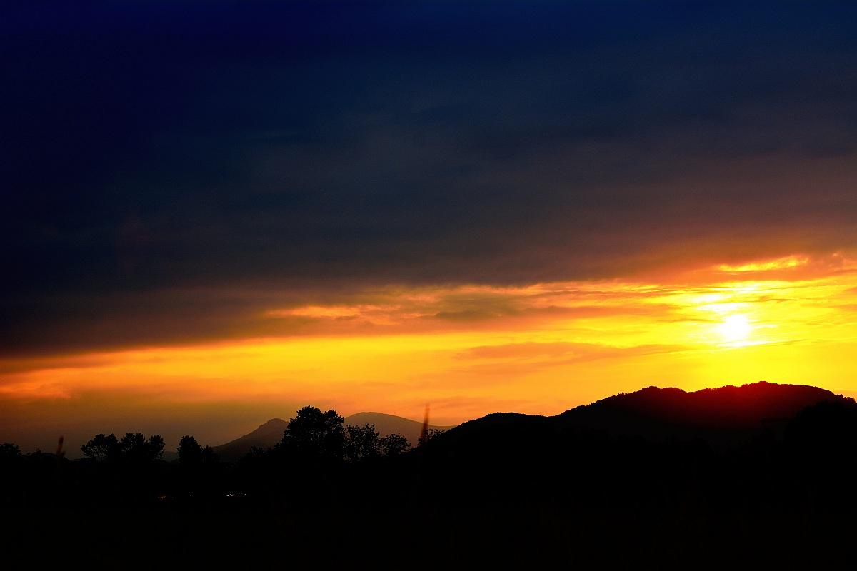 silhouette of a sunset