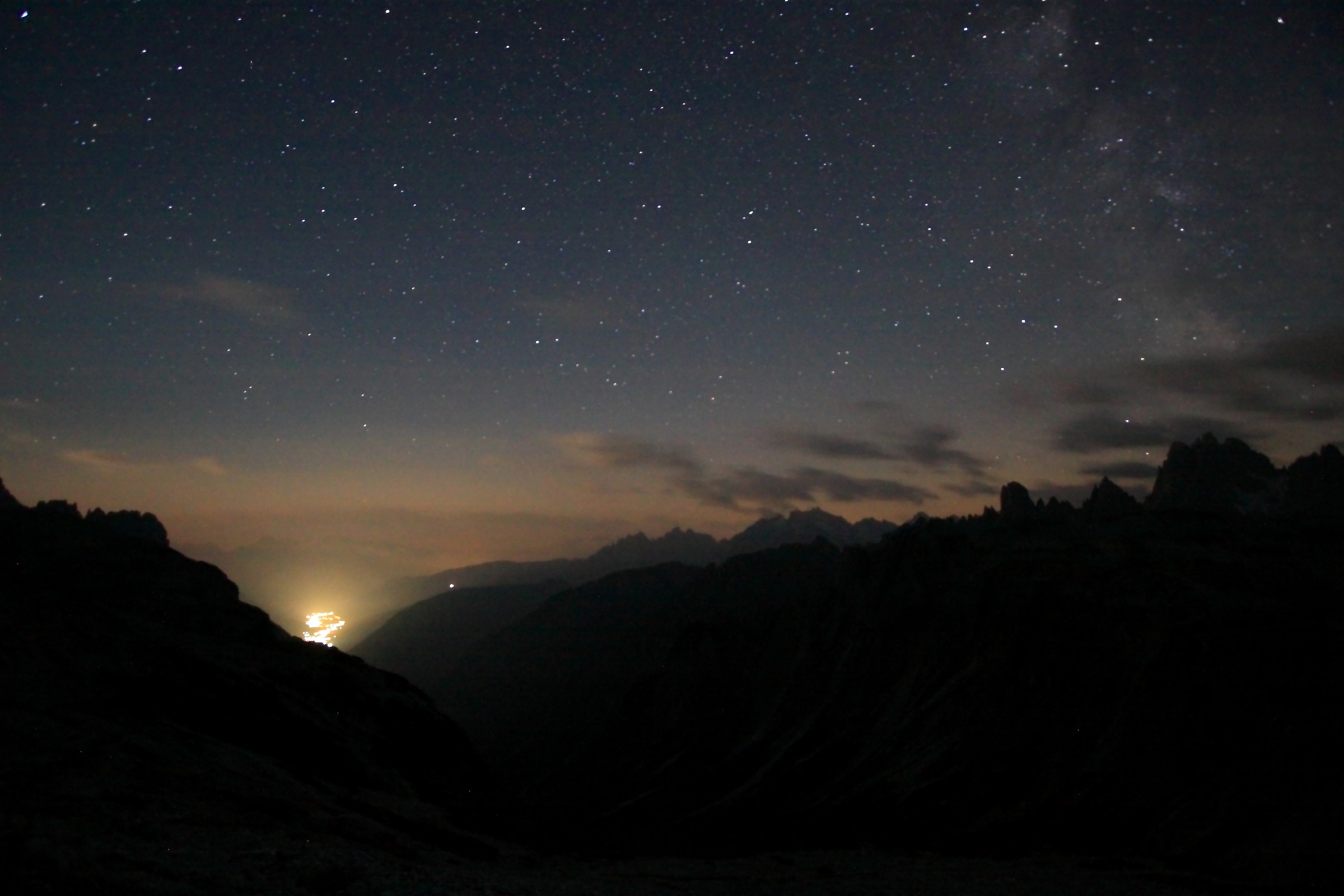 country of Auronzo at night