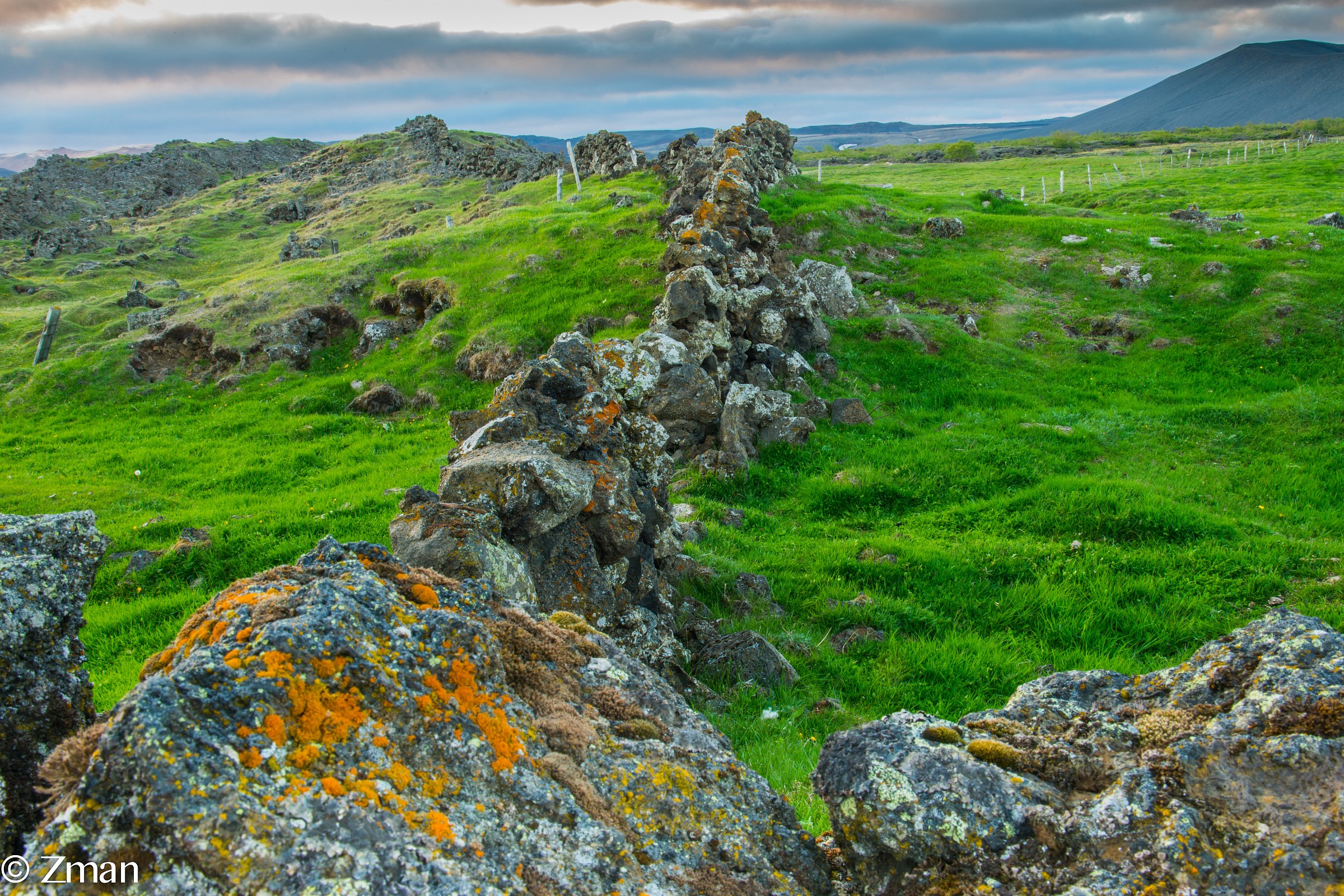 Stacked stone Fence