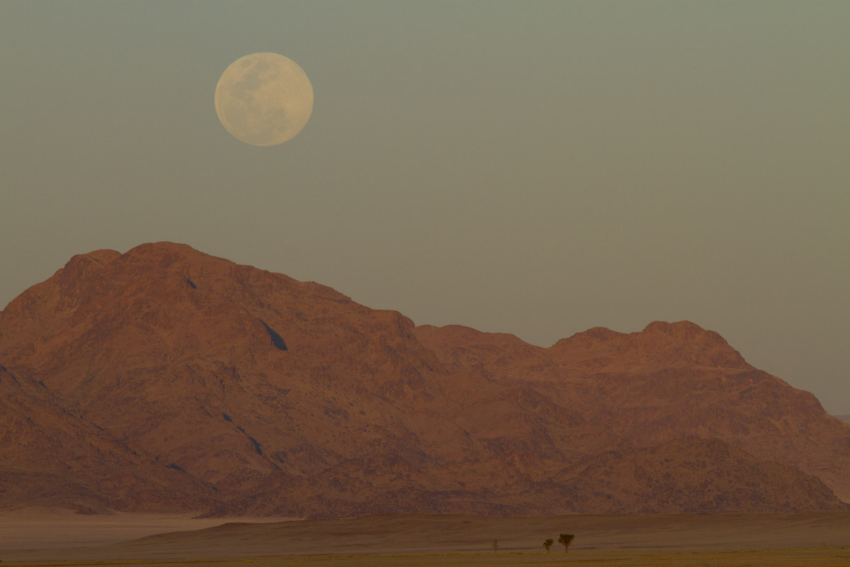 Moon on the Namib Naukluft Park