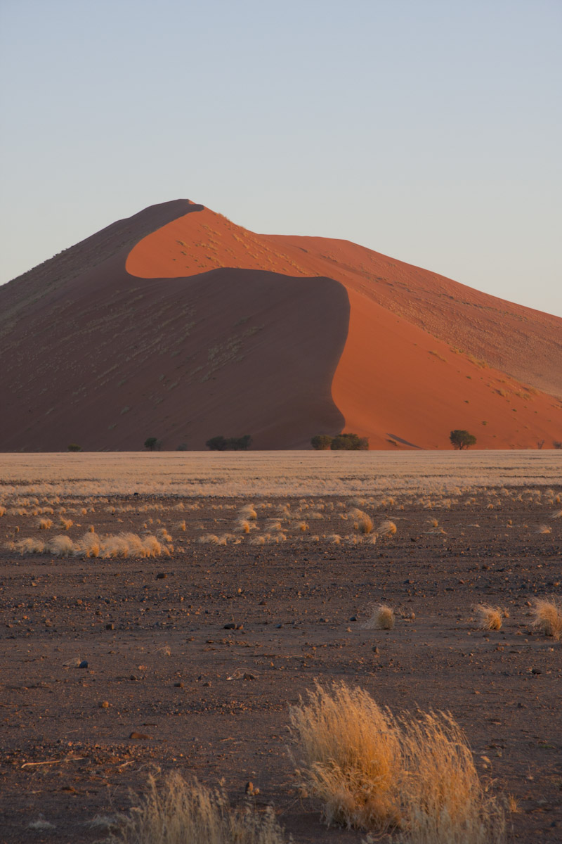 Sunrise glowing in the Namib Naukluft Park