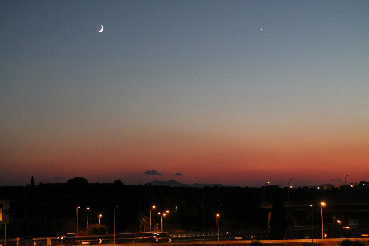 tramonto e luna