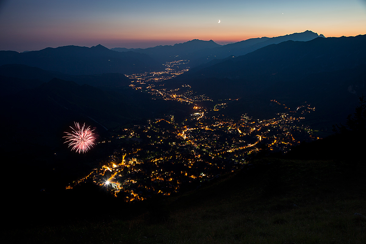 Fireworks over the valley