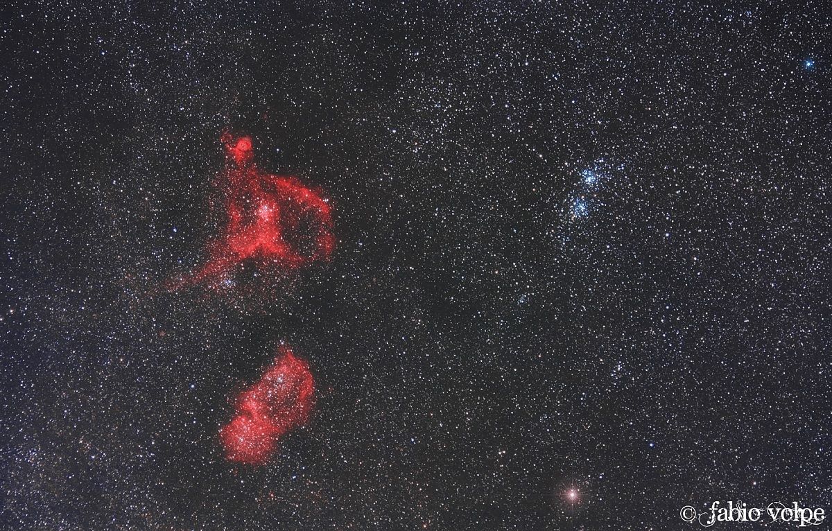 nebula heart, soul and double cluster of Perseus