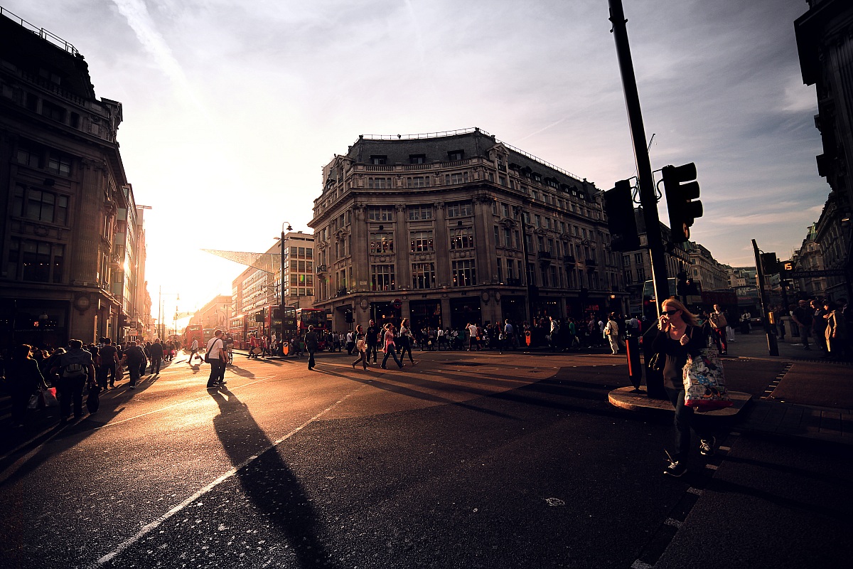 Sunset in Oxford Street - London