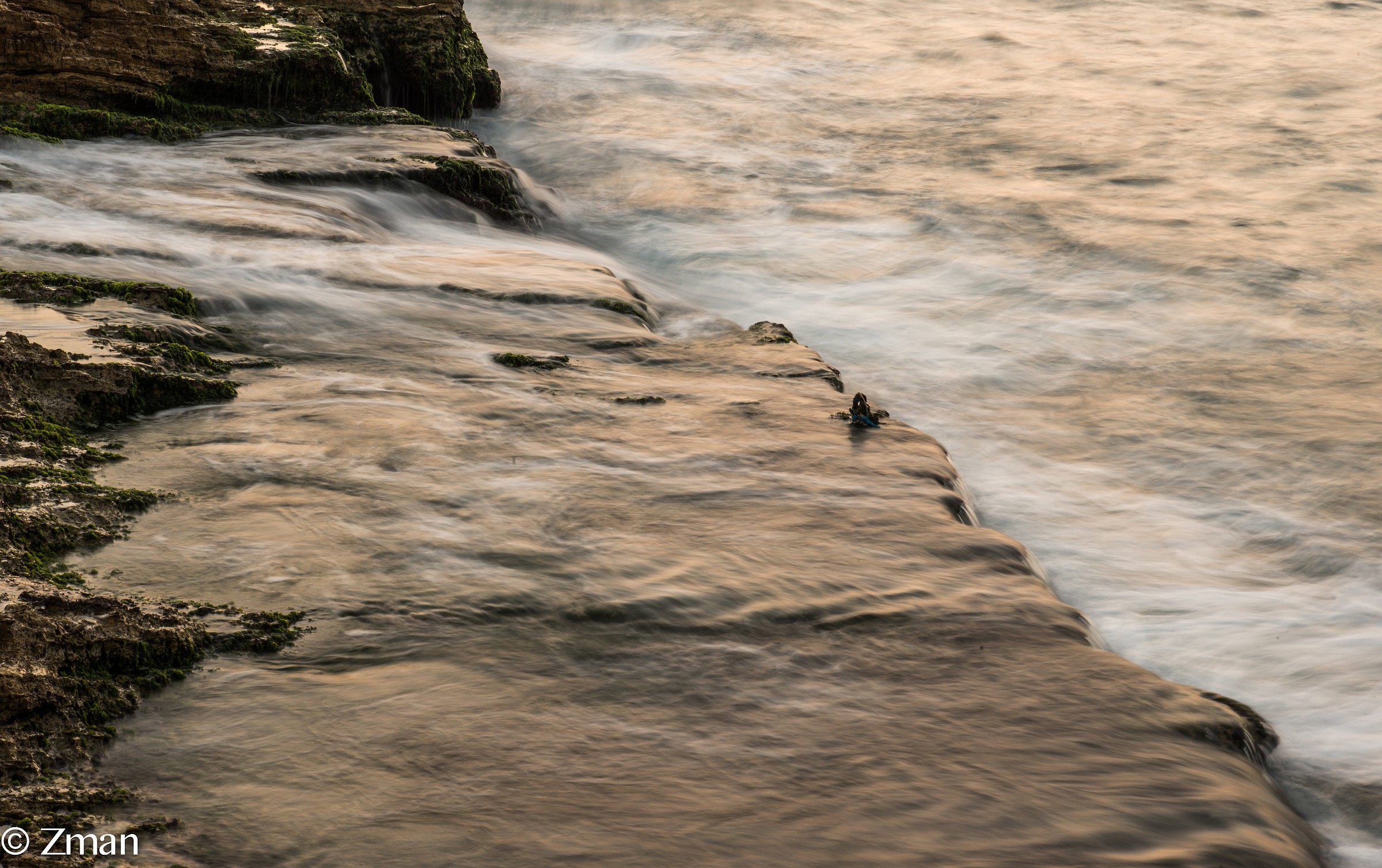 The Alrawshe shore line. Waves breaking on the Rocks