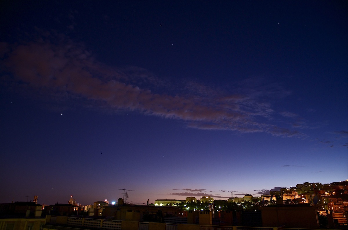 Tramonto su Genova dalla terrazza