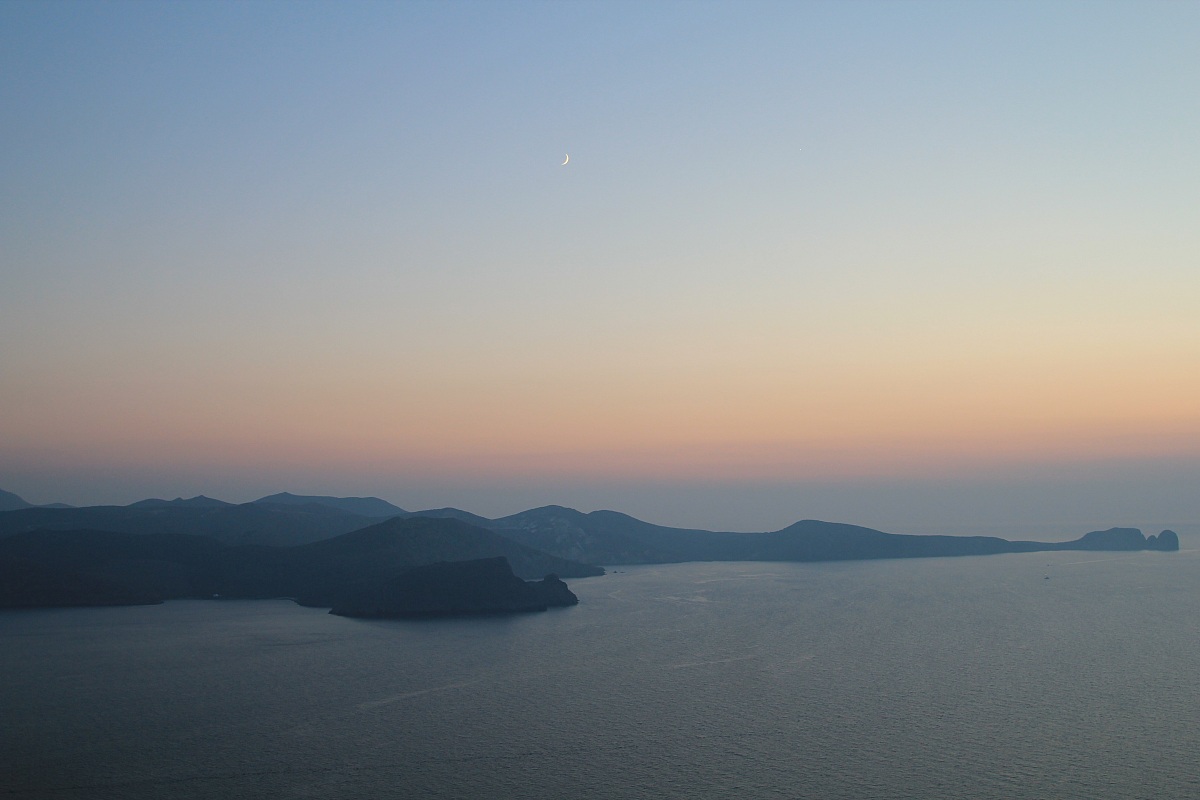 Milos, tramonto dalla Plaka