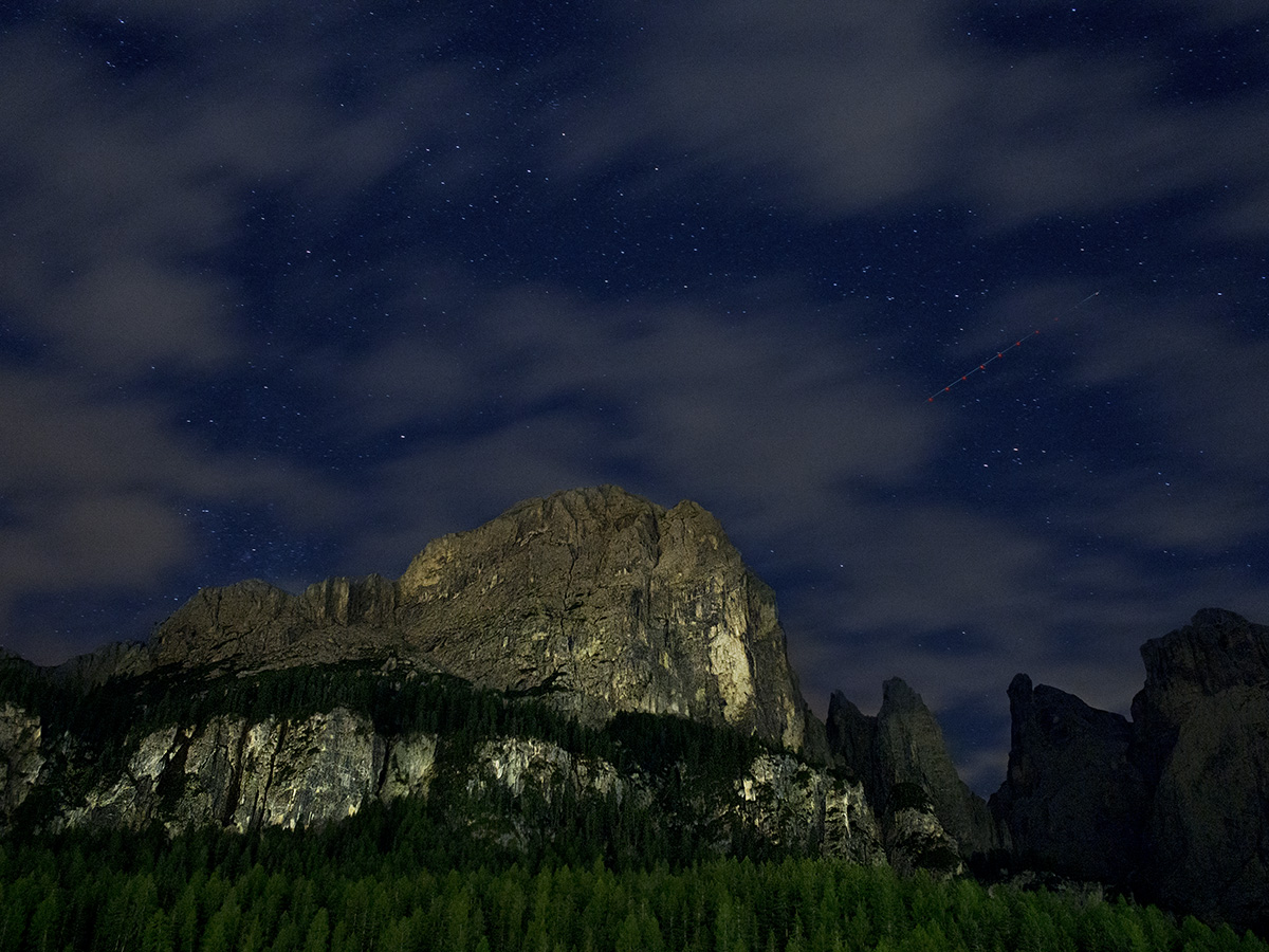 Stella cadente sul Sella