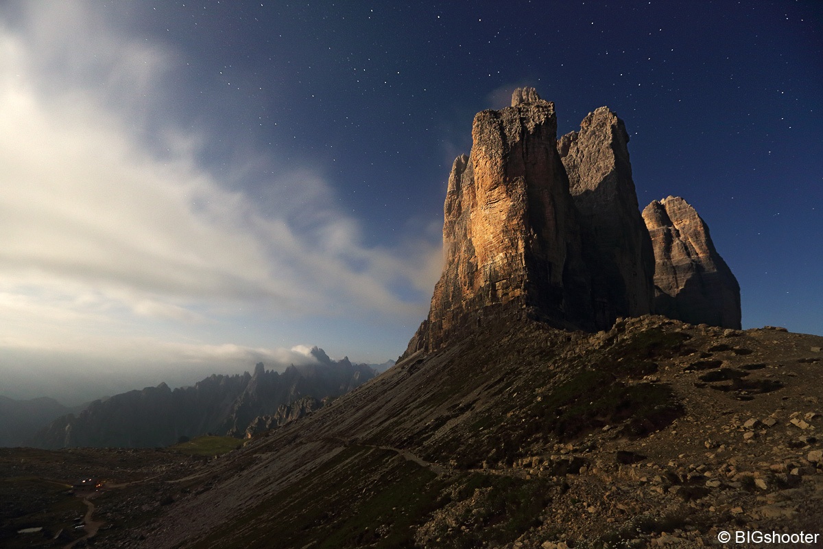 Three Peaks and shelter Lavaredo