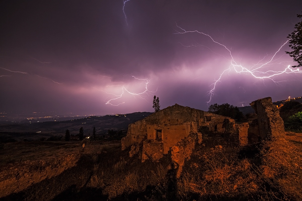 Selfportrait with lightning