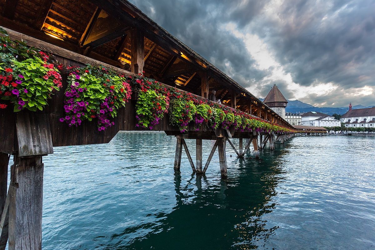 Svizzera, Lucerna, ponte di legno