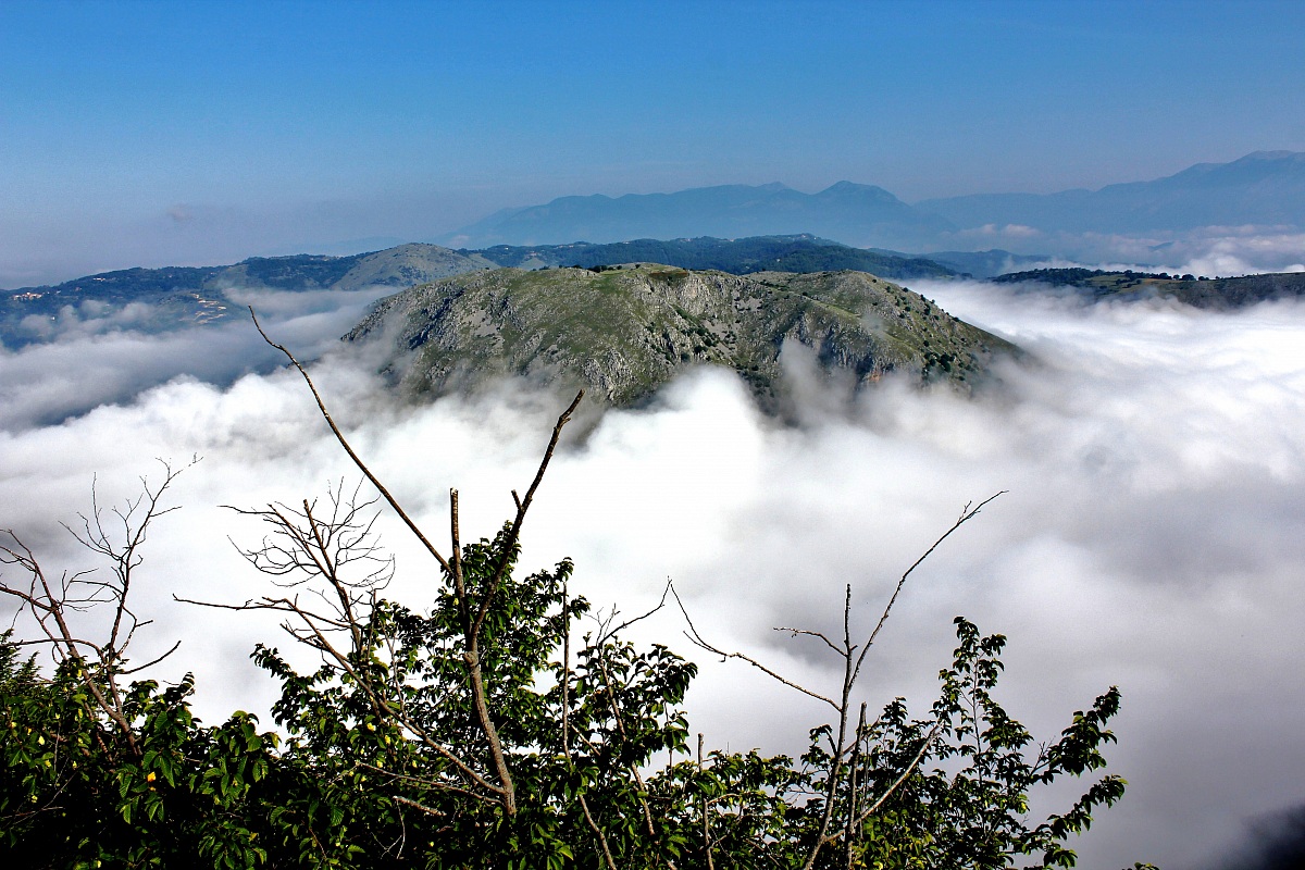 Gorges of the Melfa immersed in the fog