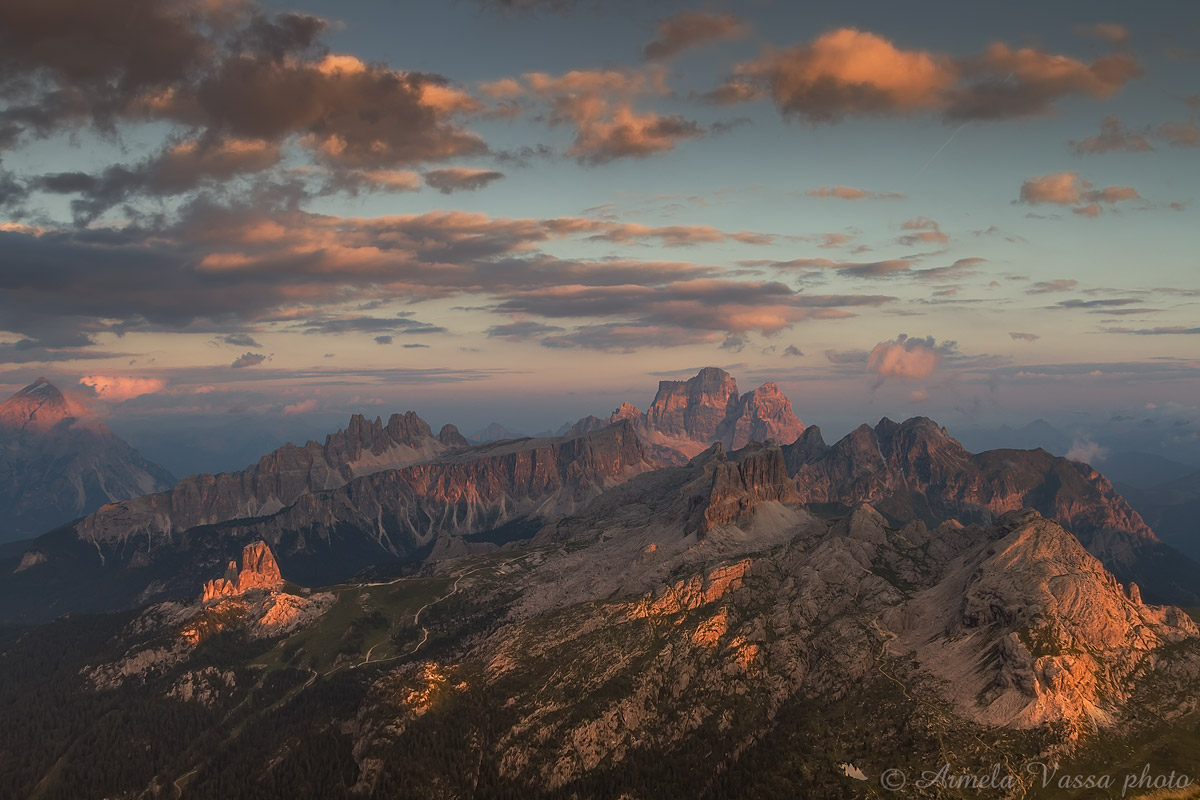 Tramonto Cinque Torri- vista Lagazuoi
