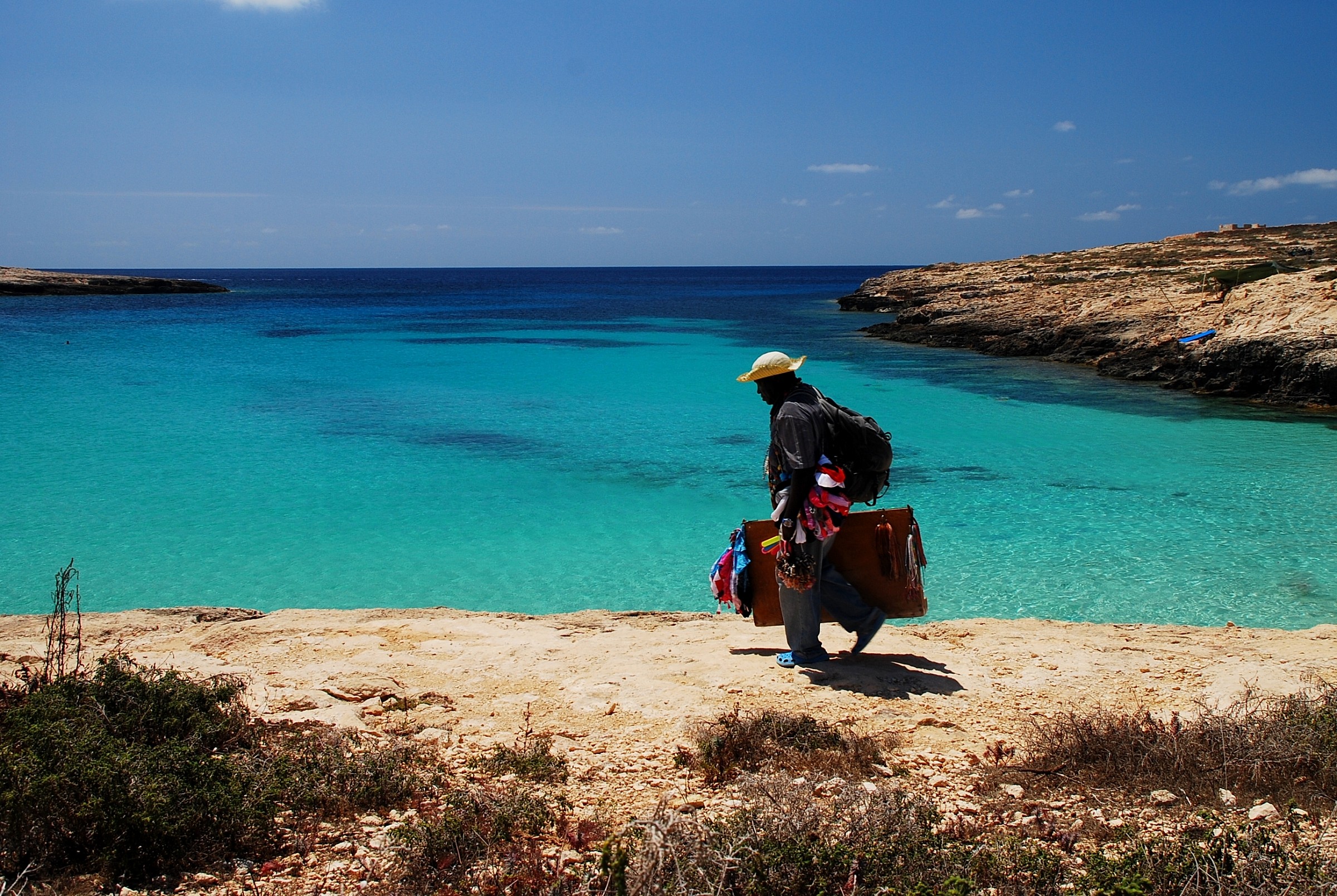 Ambulante clandestino a Lampedusa