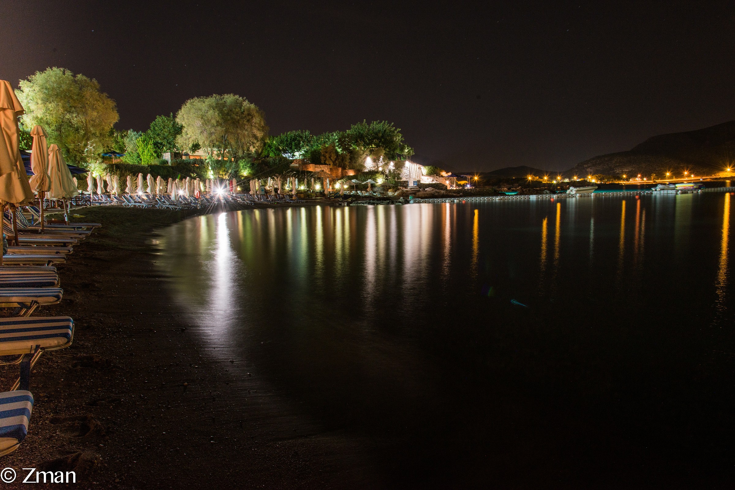 The Beach At The Resort at Night