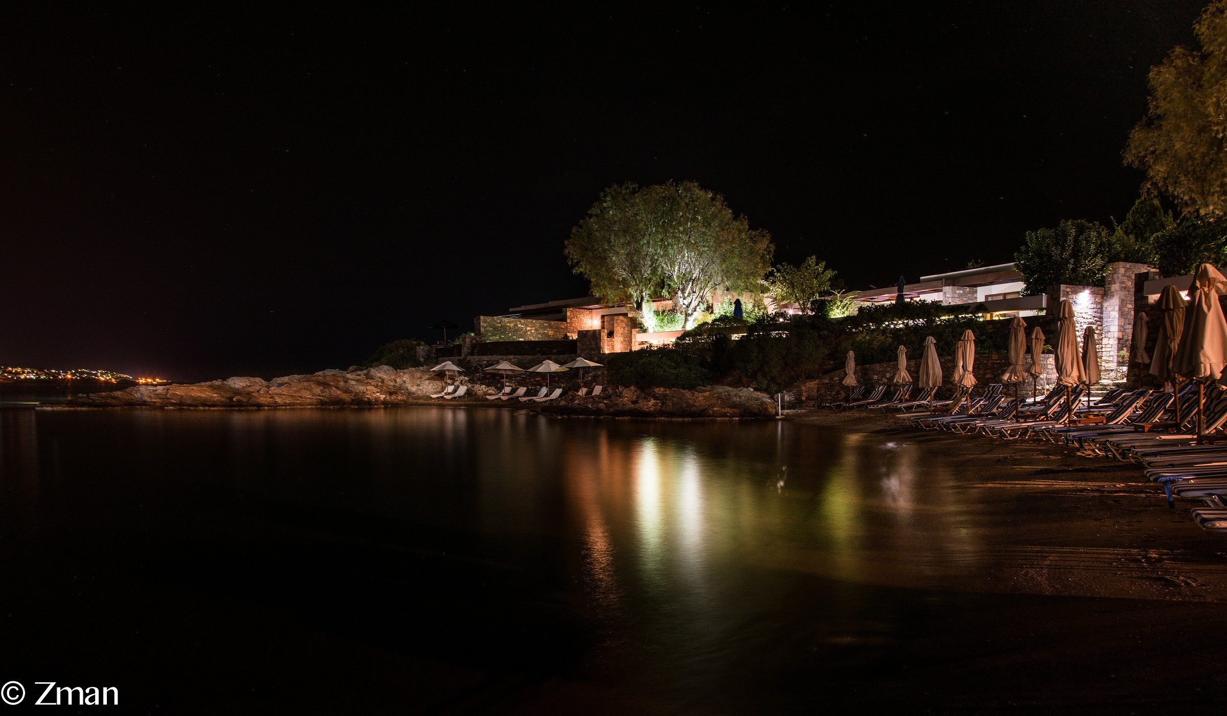 The Beach At The Resort at Night