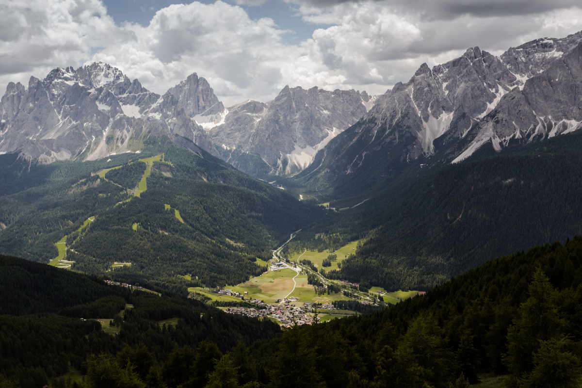 La Val Fiscalina con l'abitato di Moso (Val Pusteria)
