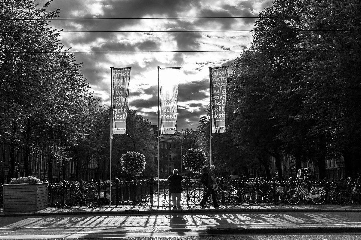 Amsterdam gracht backlit
