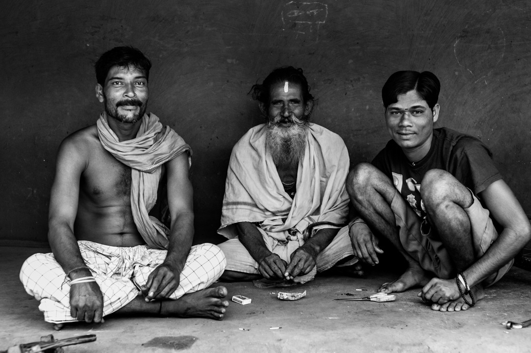 Two men and a sadhu
