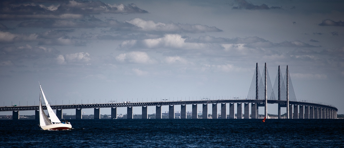 Ponte di Oresund, unisce Danimarca e Svezia.