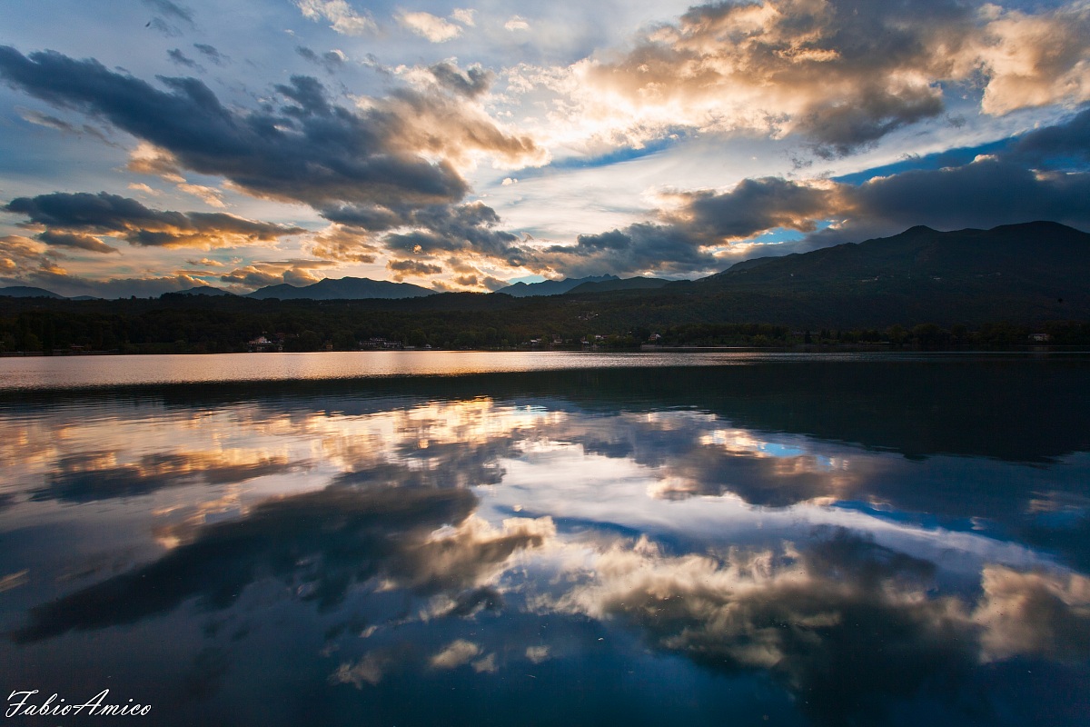 Sunset at the Lake of Avigliana