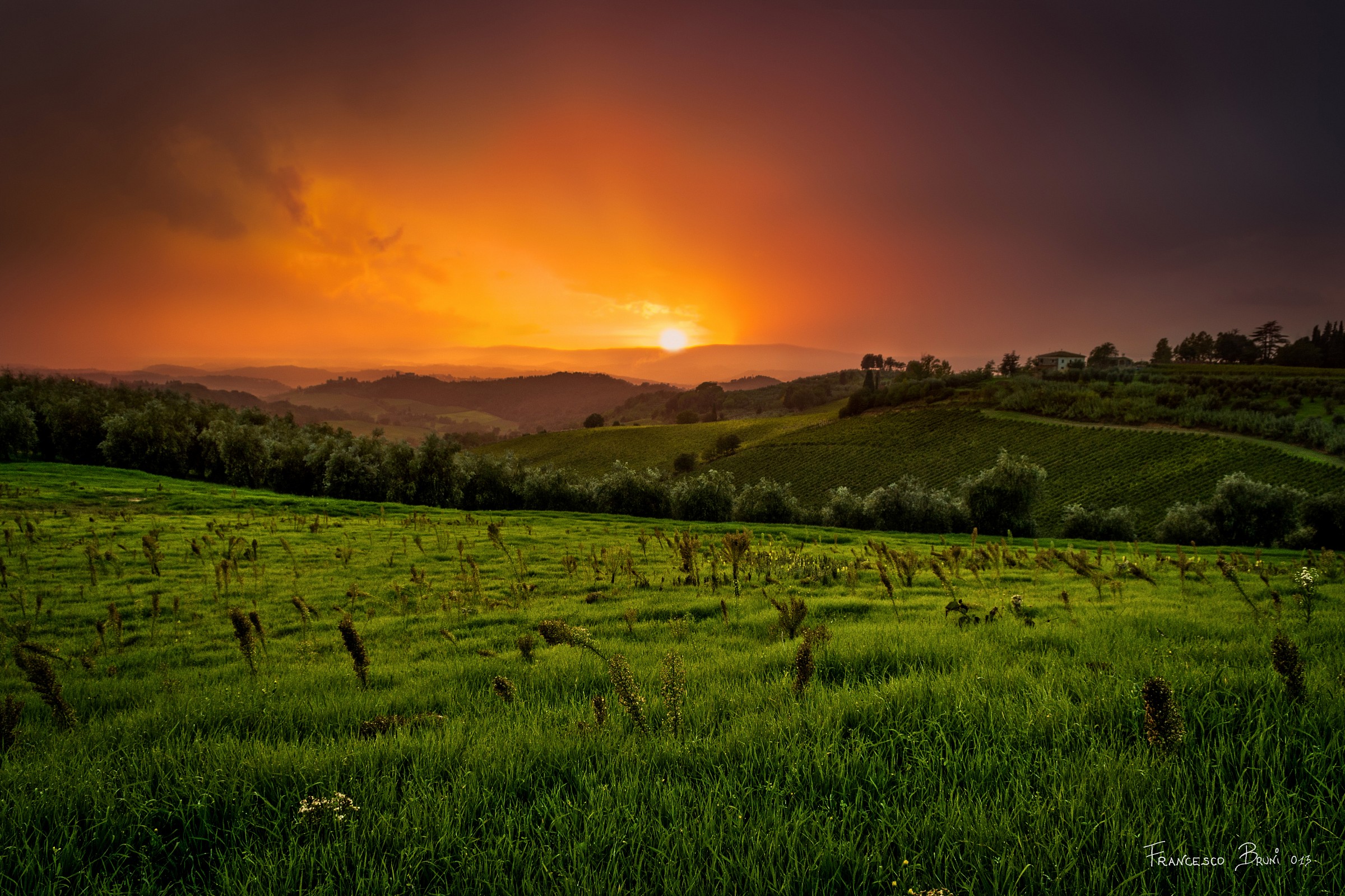 Sunset under the cloud