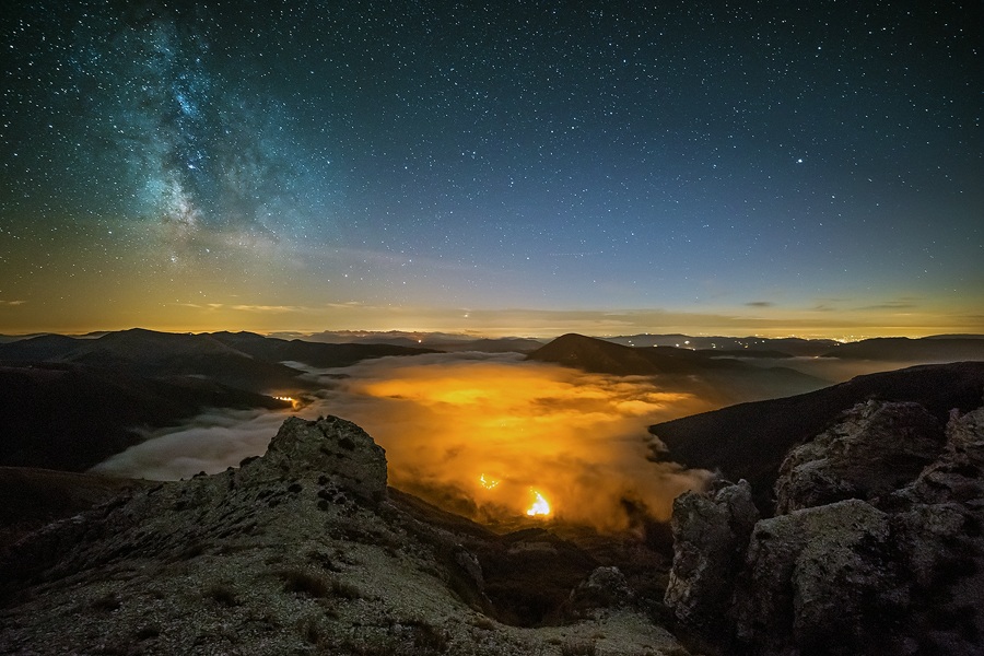 on the edge of precipice