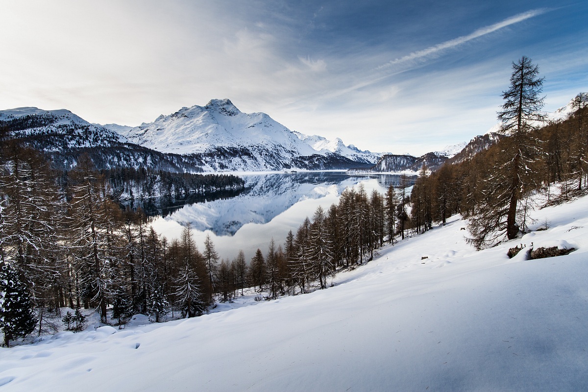 Lago Maloja Inverno Dicembre