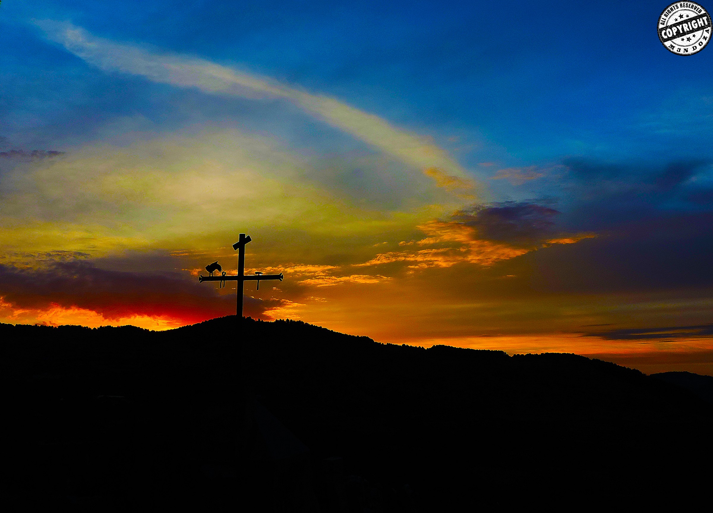 Contrast Cross in sunset