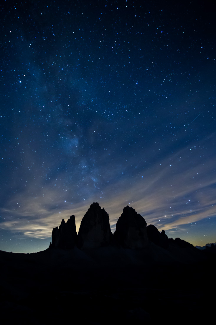 Three Peaks at night