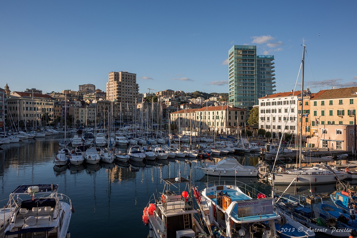 The Port of Savona in October at 'dusk