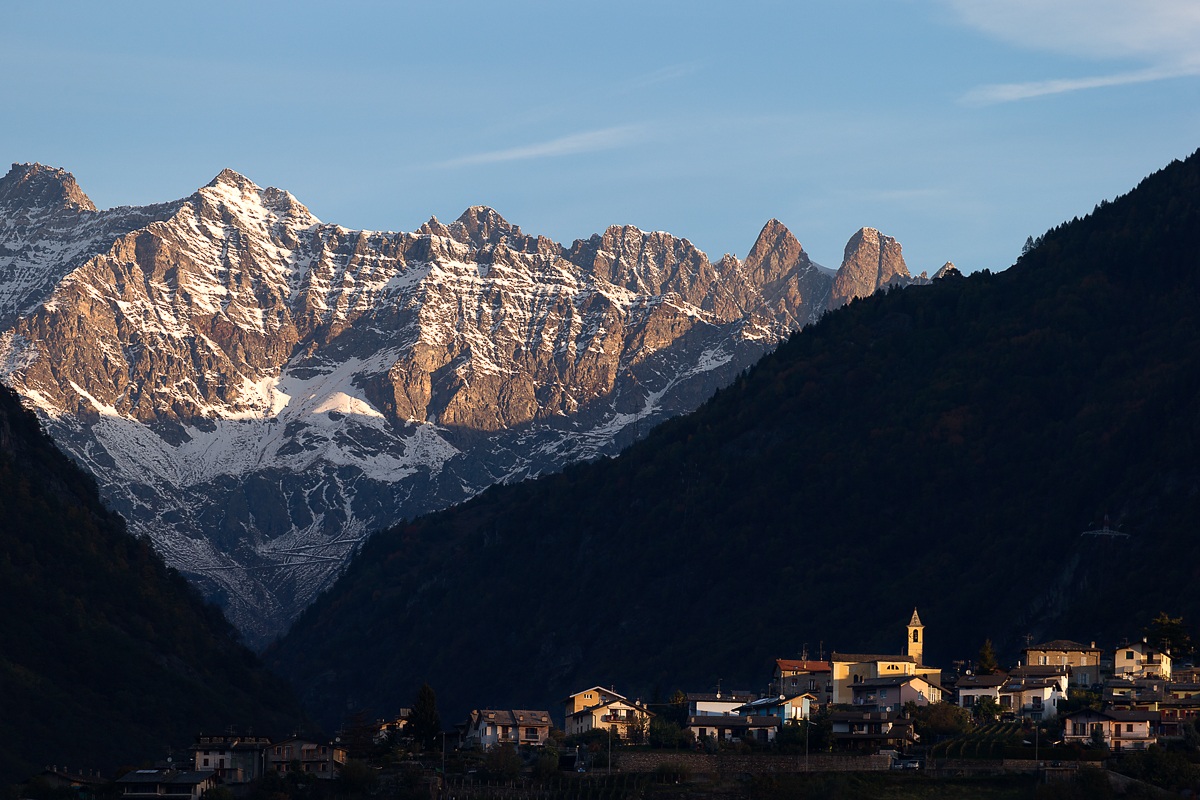 Ponchiera and the Bernina seen from Sondrio