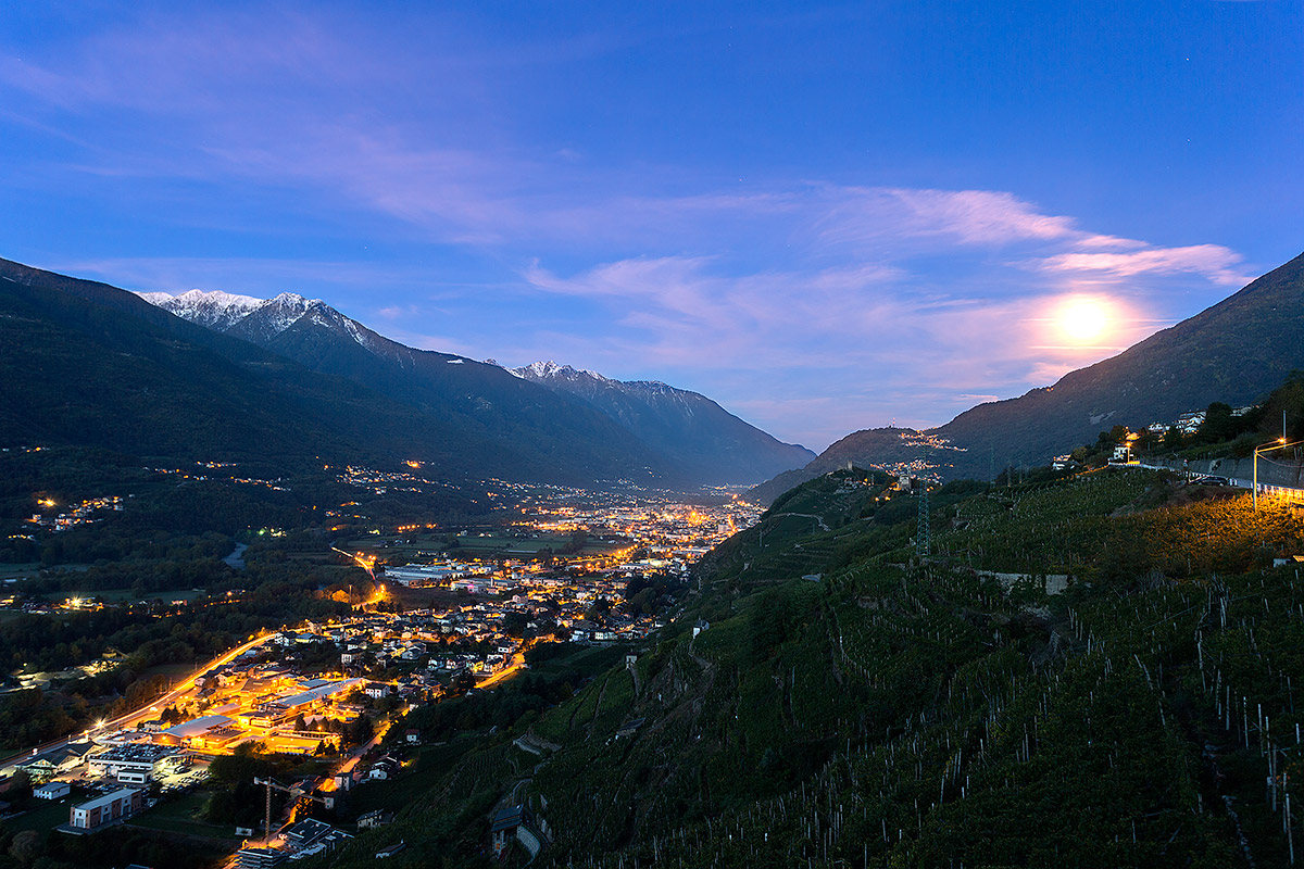 Sondrio view from Poggiridenti