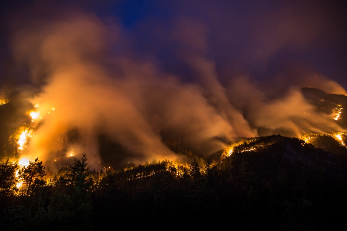 incendio sul monte Jovet