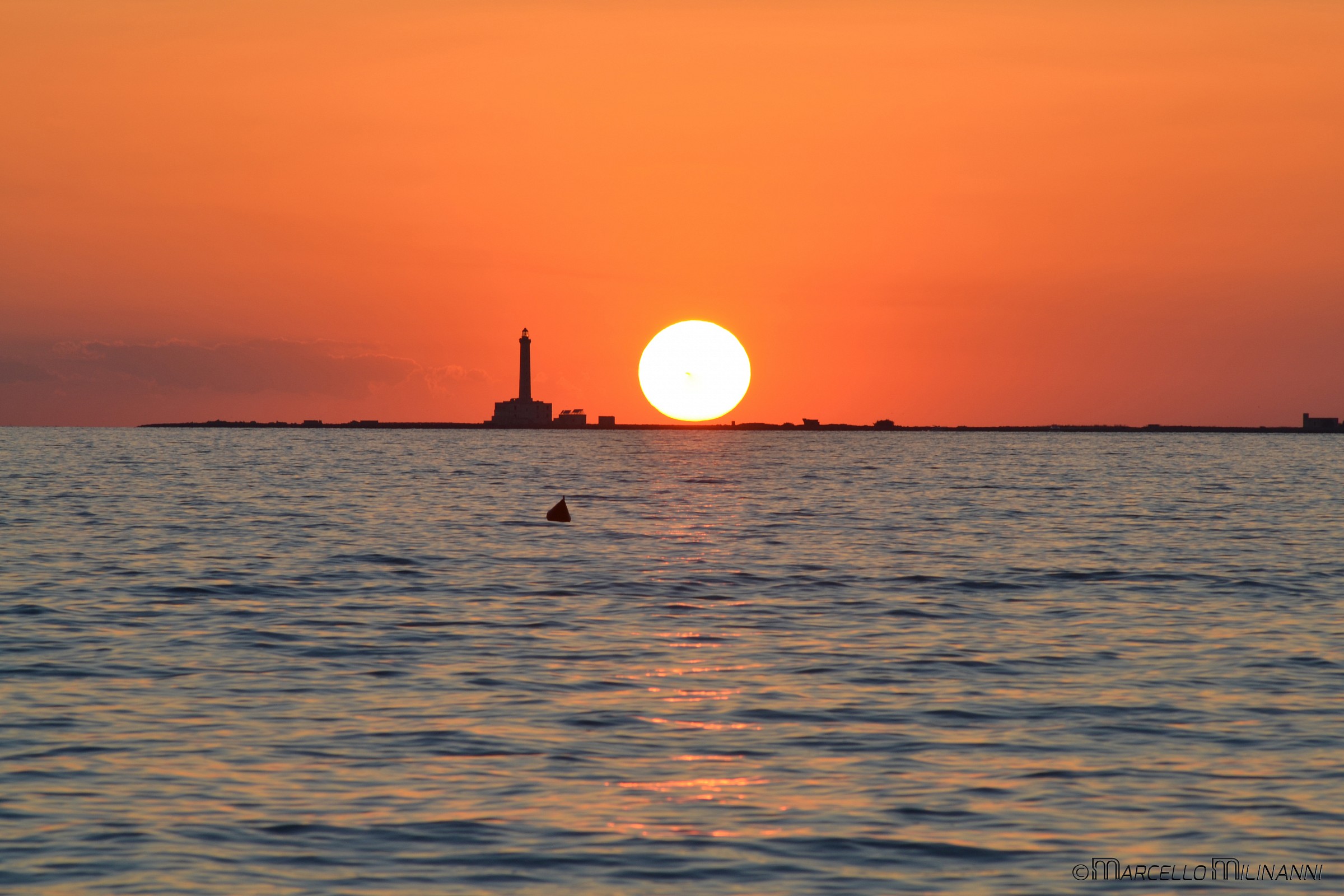 sunset over the lighthouse