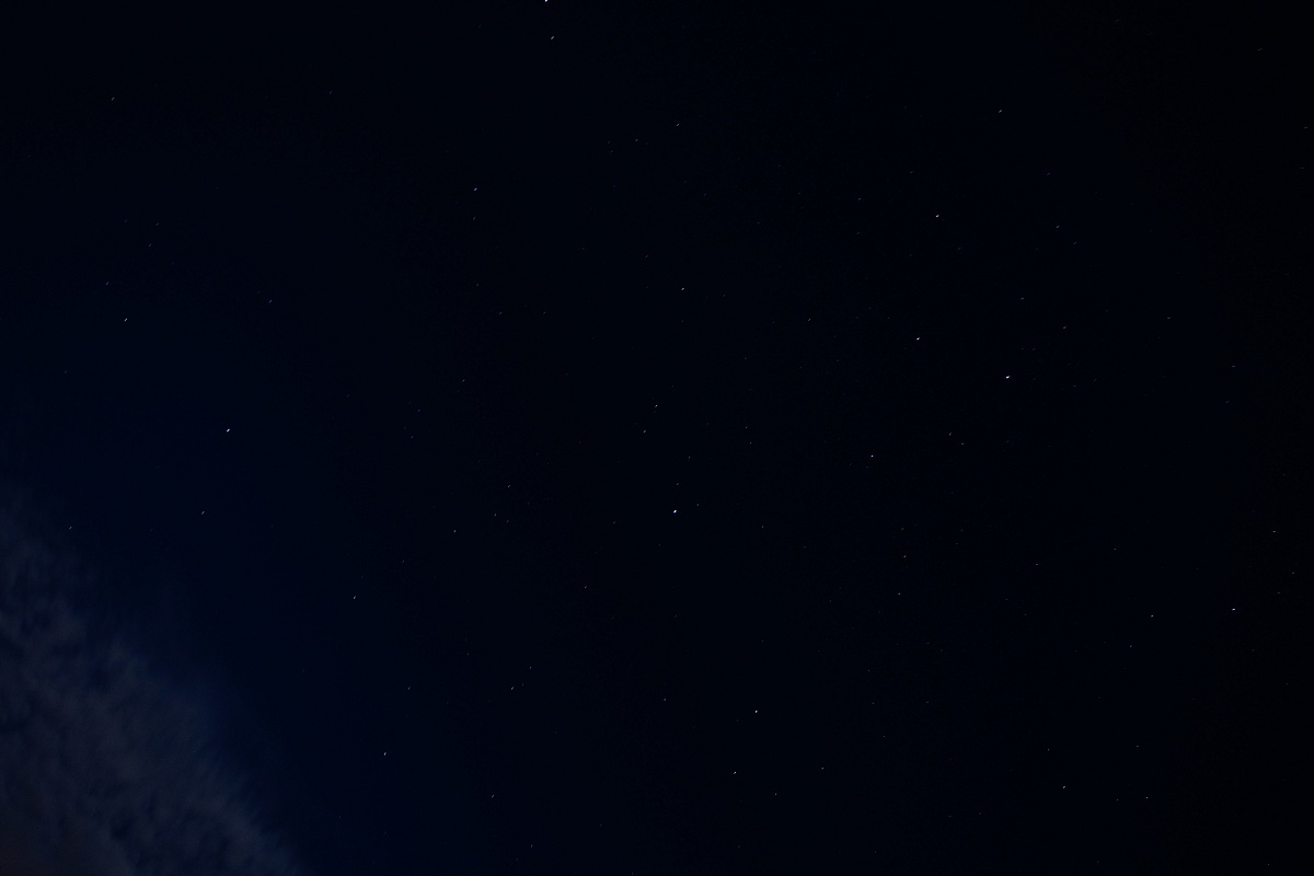 Starry sky in a full moon