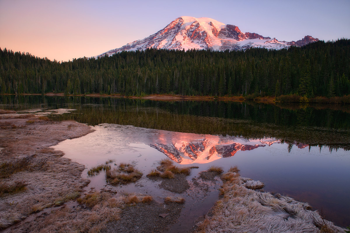 Mr Rainier, Reflection Lake Sunrise
