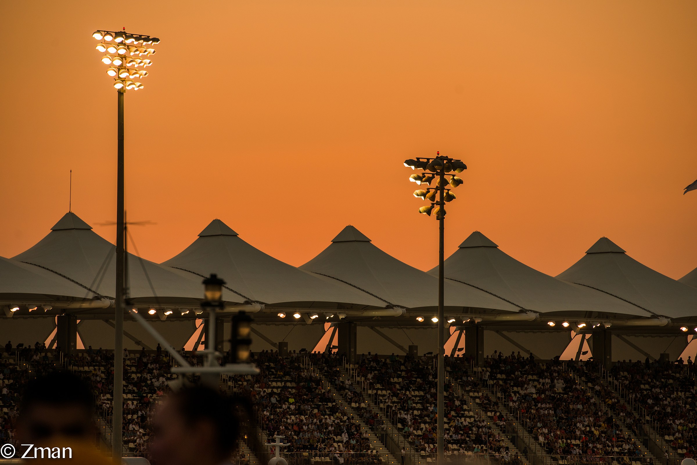 Yas Circuit Stands at Sunset