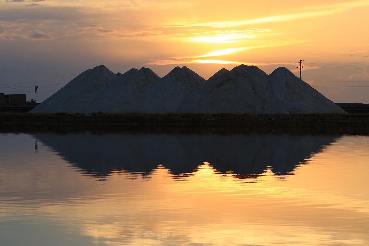 Sunset on the salt