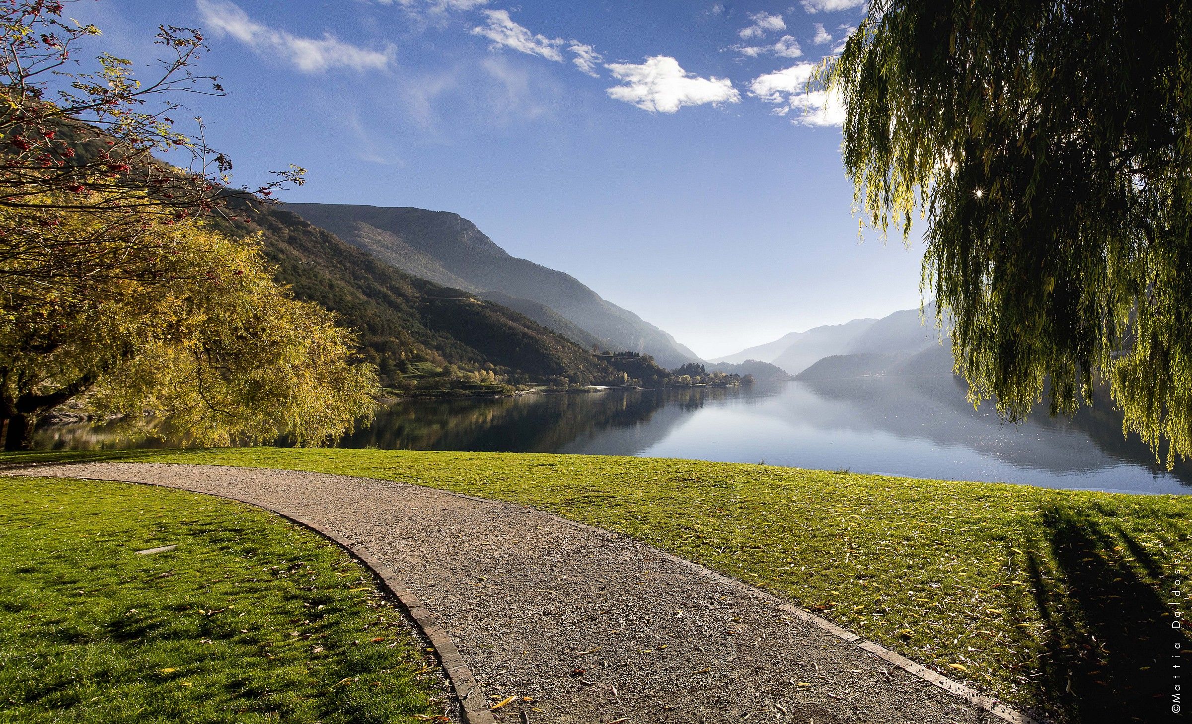 Lake Ledro in an autumn morning